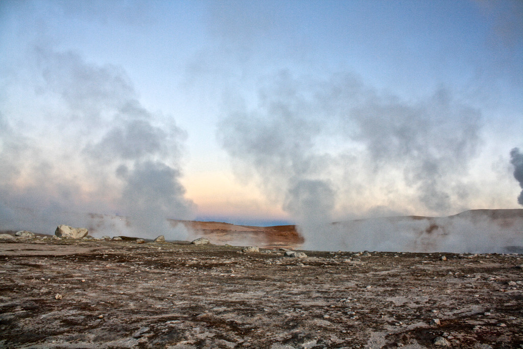 Natural geysers on the three-day Salar de Uyuni tour