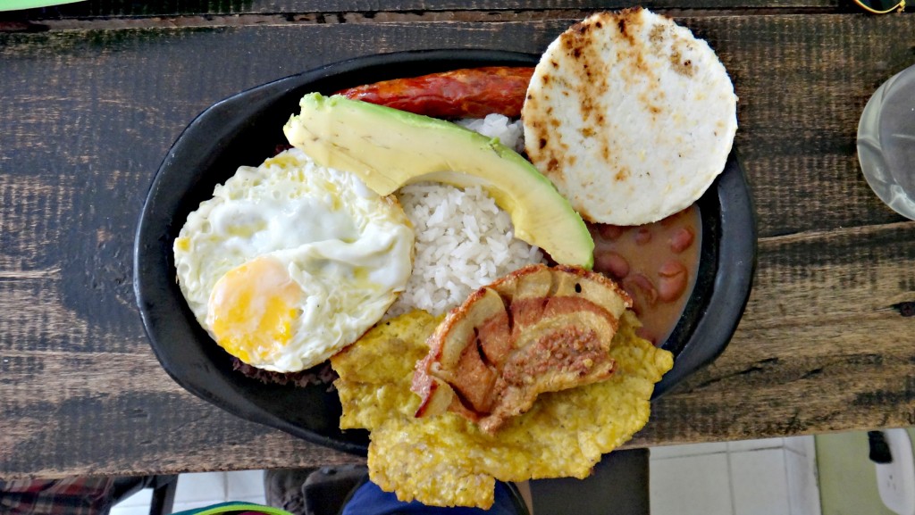 Bandeja Paisa in Colombia. For good nutrition, keep an eye on your portion sizes.