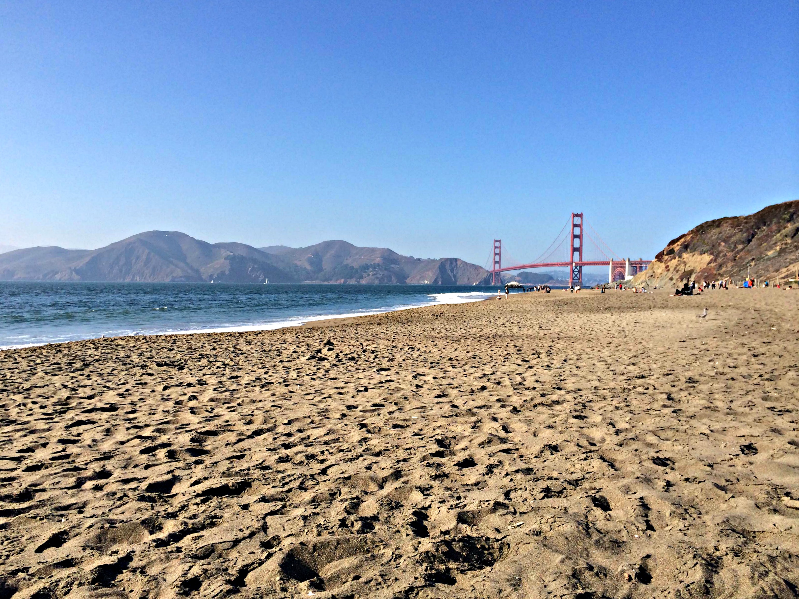 Baker Beach and San Francisco's Golden Gate Bridge.