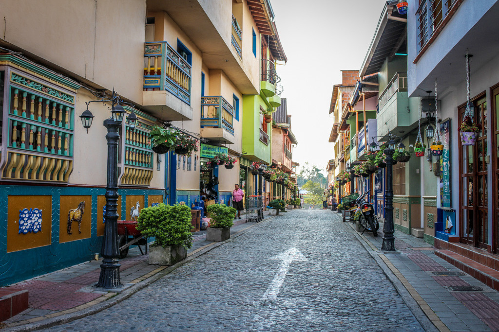 The streets of Guatape, Colombia