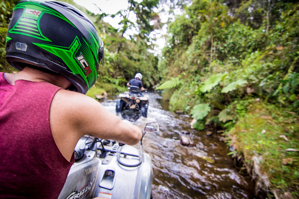 Riding ATVs in Guarne, Colombia
