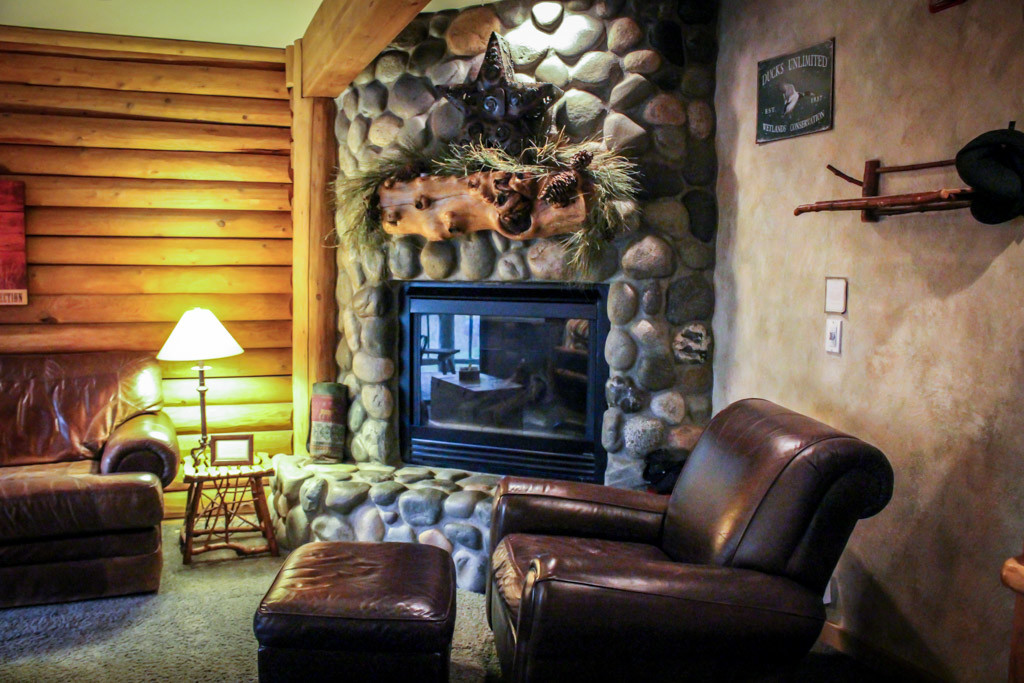 Fireplace in the Kingfisher Suite, Run of the River Inn, Leavenworth