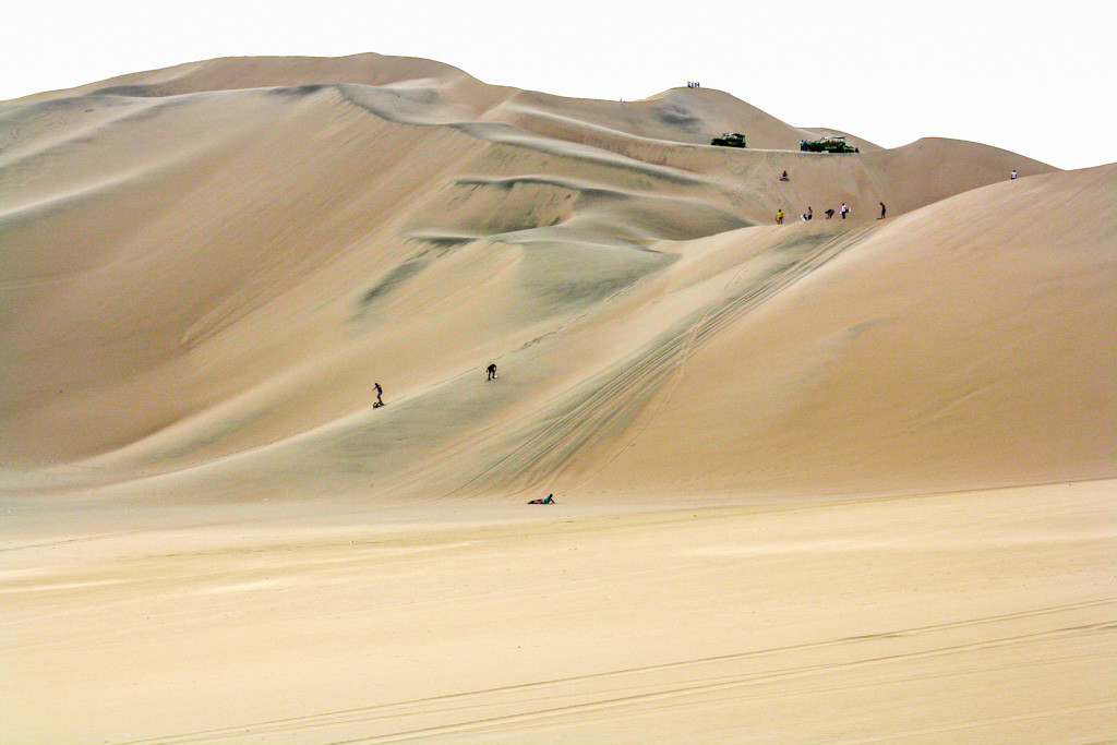 Sandboarding near the Huacachina Oasis, Peru