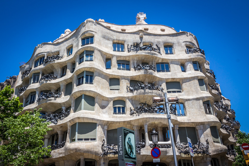 Gaudí's Casa Milà, more commonly known as La Pedrera, Barcelona, Spain