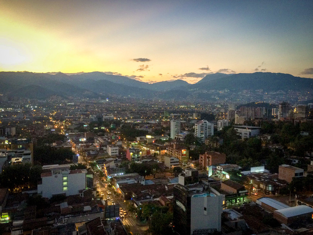 The view from Envy Rooftop Bar at the Charlee Hotel, Medellin, Colombia
