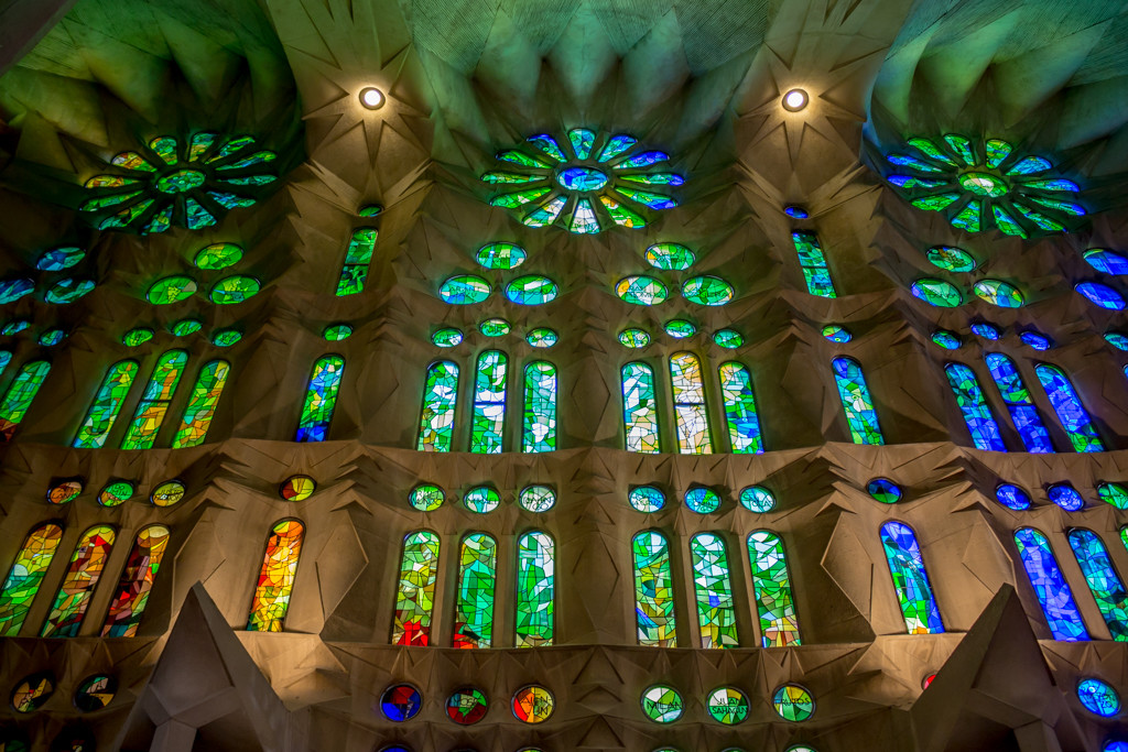 Stained glass windows of La Sagrada Familia, Barcelona