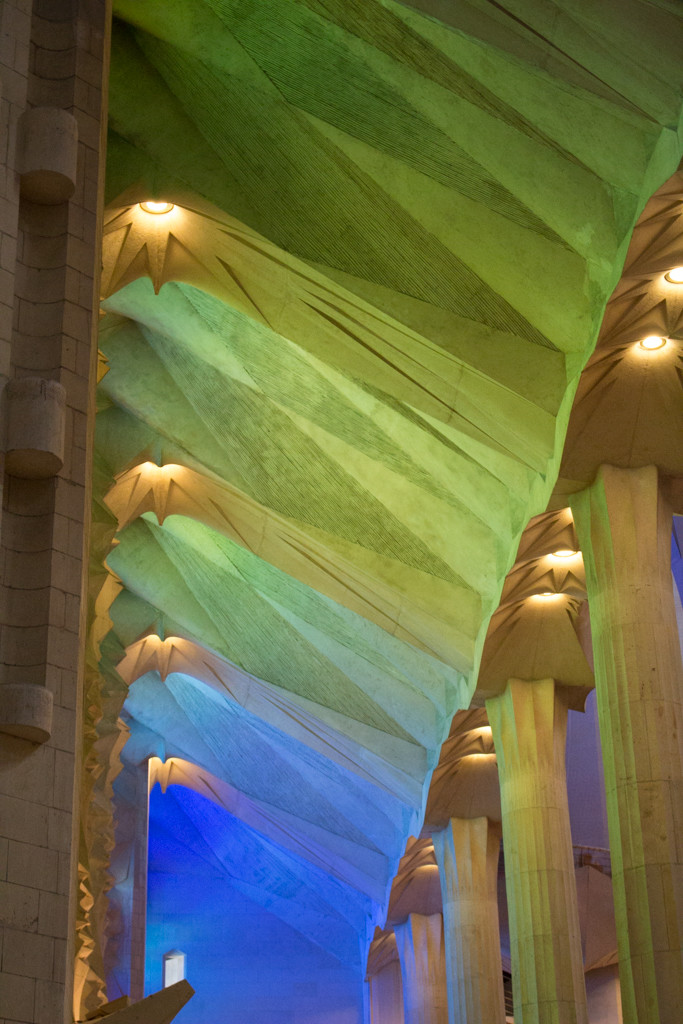 Inside La Sagrada Familia by Antoni Gaudí