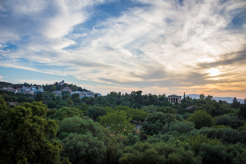 Sunset in Athens from the Ancient Agora
