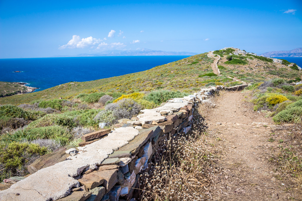 Trail leading to Homer's Tomb on the island of Ios, Greece