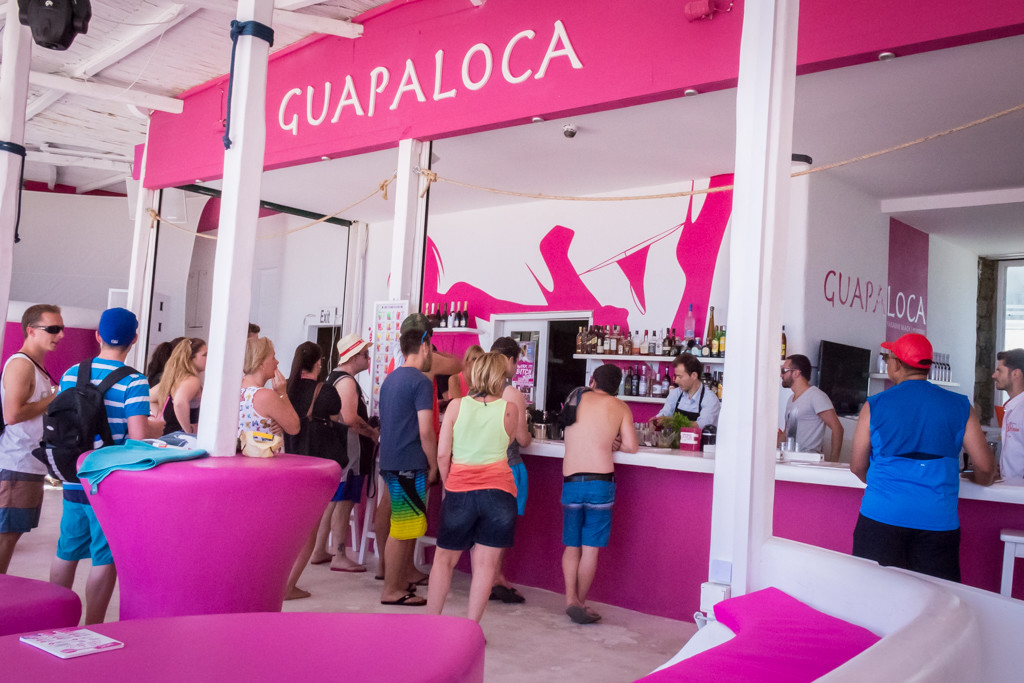 The colorful bar, Guapa Loca, at Paradise Beach Club