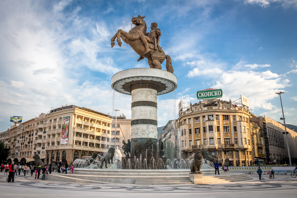 Freedom Square and Alexander the Great, Skopje, Macedonia