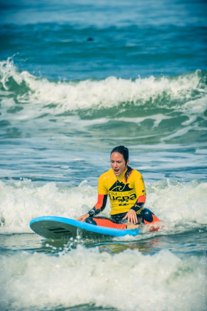 Learning to surf in Lacanau, France with UCPA