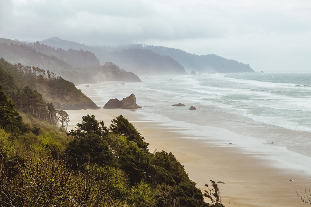 Driving along Highway 101 on the Oregon Coast