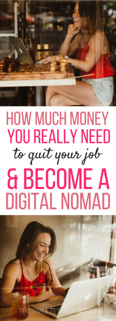 How much money do you need to save to quit your job and become a digital nomad? Here's how to calculate it! #digitalnomad #workfromanywhere
