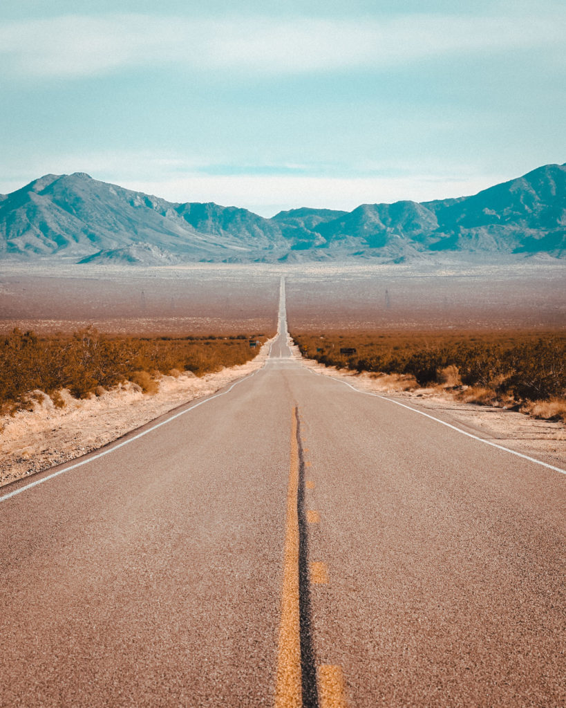 Driving through the Nevada desert