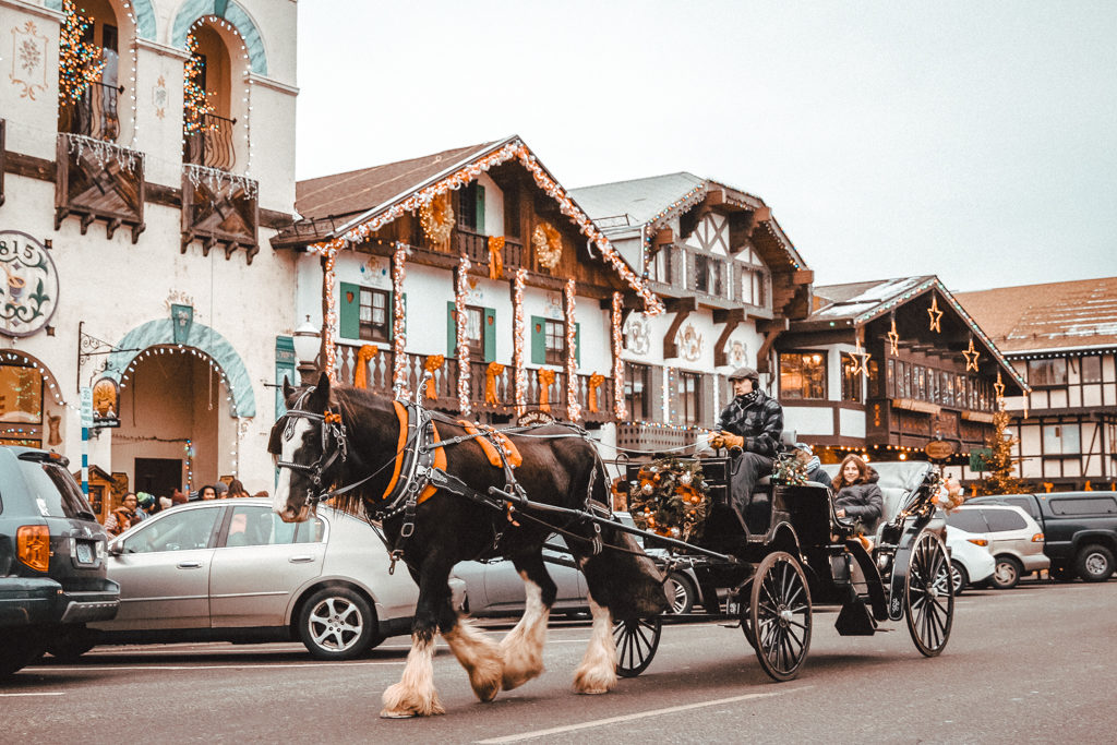 Ride in a horse-drawn carriage in Leavenworth, Washington