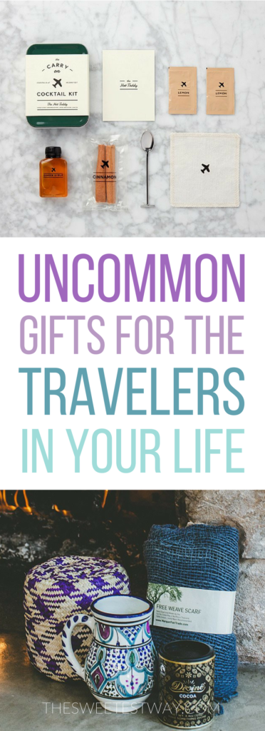 Uncommon gift ideas for the traveler in your life! #holidaygiftguide #giftsfortravelers #travel #holidays #holidayshopping #christmas